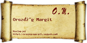 Ország Margit névjegykártya